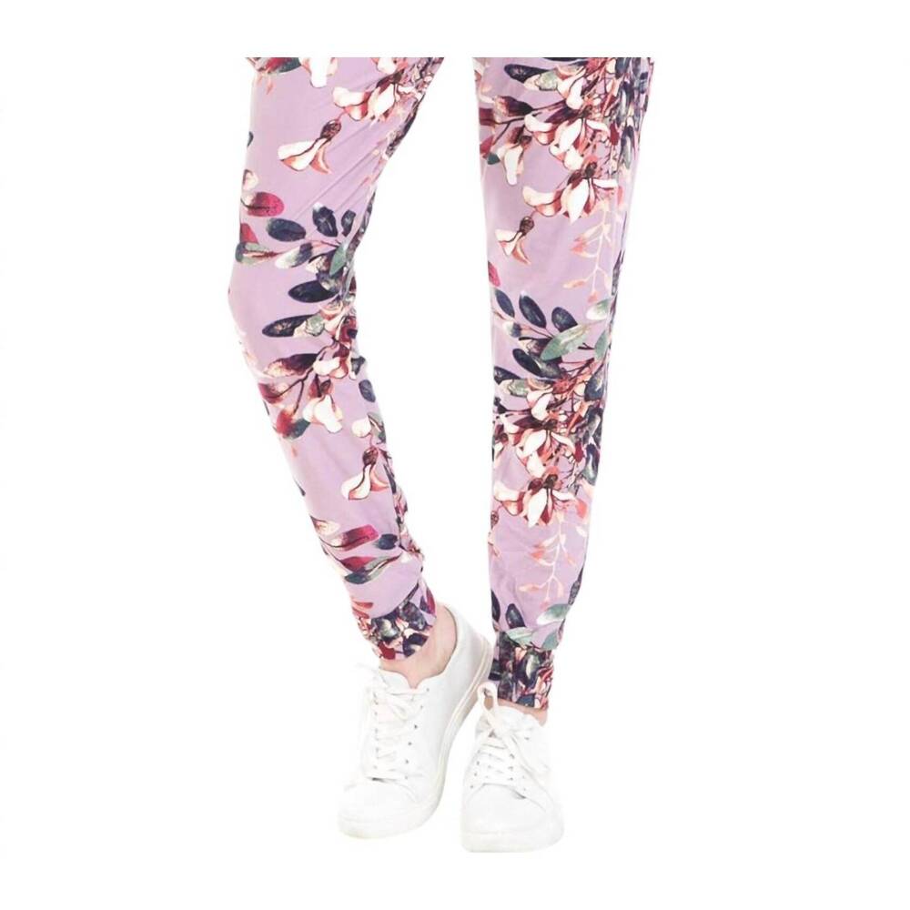NEW LOVE IT floral jill jogger pants in purple